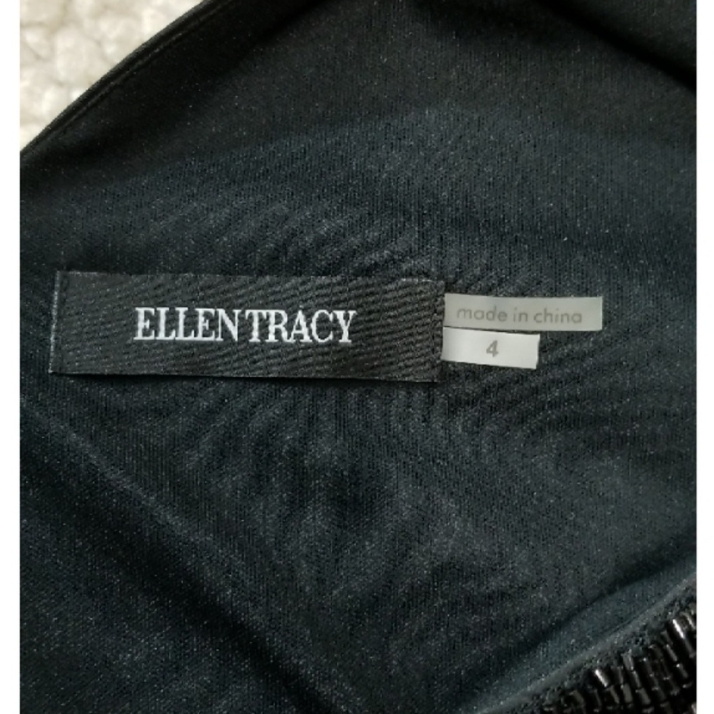 NWOT | Ellen Tracy V Neck Fit & Flare Black Dress - Picture 6 of 6